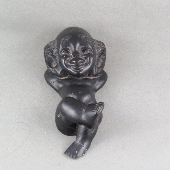 Vintage Coco Joes Tiki - Laying Old Man Menehune - Made with Lava - Picture 1 of 5